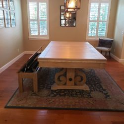 Pool table with top and bench